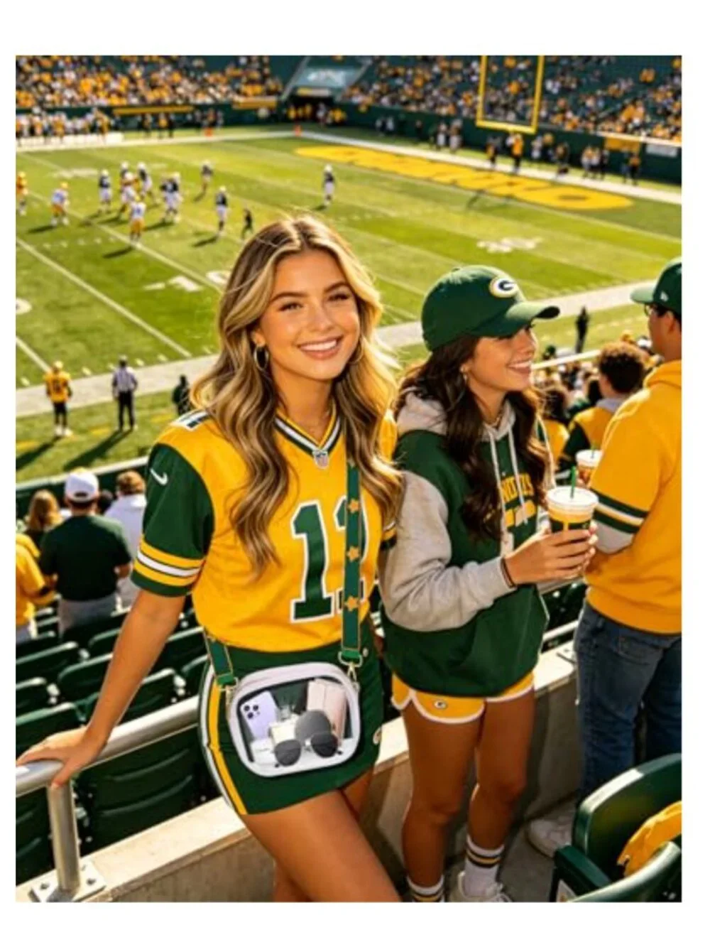 Game Day Beaded Purse Strap Clear Crossbody Bag Stadium Football College Spirit